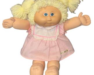 1980s Blonde Pink Dress Cabbage Patch Doll