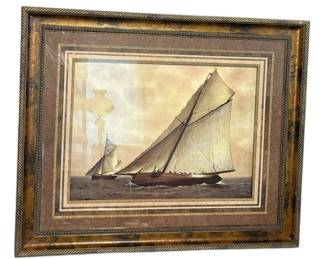 Ornate Golden Age Yachting Framed Print