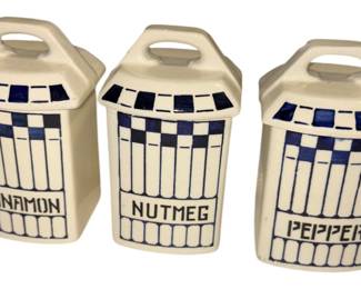 Vintage German Staffel Pottery Spice Jars