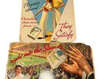 Two Chesterfield Cigarette Vintage Signs
