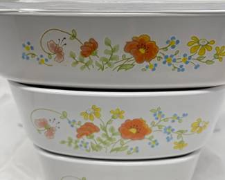 50 RareVintageCorningWareWildflower6pcCasseroleSet