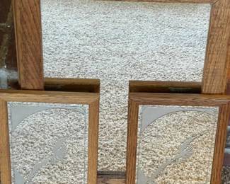 94 3OakFramedMirrors2WithEtchedSeagulls