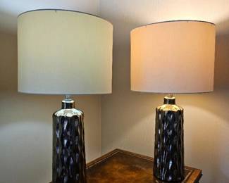 13 PairOfModernRoseGoldCeramicLamps