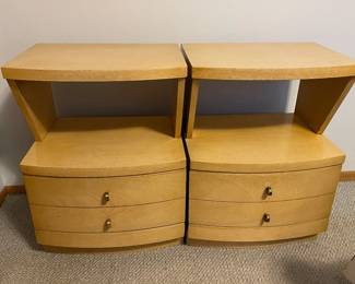 72 2MahoganyAssocIncBowfrontTwoTierNightstandswithDrawer