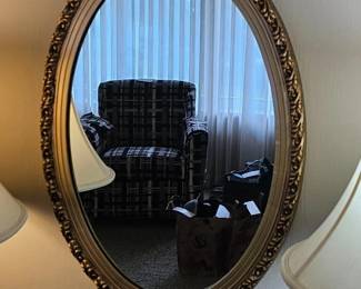 33 GildedFrameOvalPlateWallMirror