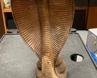 Hand carved wooden Cobra