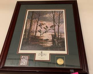 Bill Pendergrass commemorative print “easing down mallards”