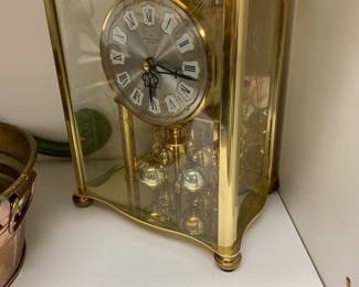 Vintage brass and glass carriage clock