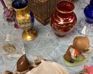 Vintage signed Murano and antique glass vases