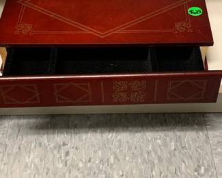 Velvet lined jewelry drawer disguised as a book