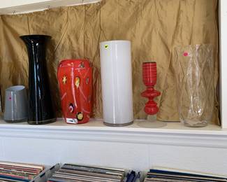 100s of vintage albums, art glass from furniture market in high point