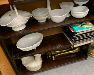 Milk glass and white ceramics