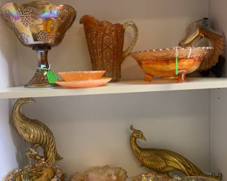 MCM carnival glass and lustreware