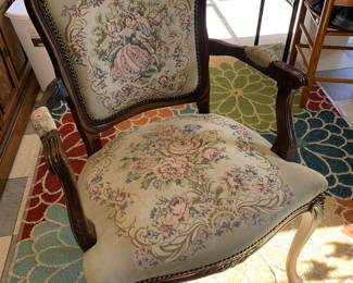 Beautiful arm chair w courting couple upholstery