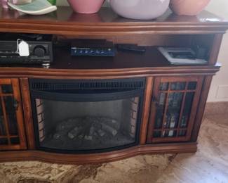 Media Stand & Electric Fireplace w Remote