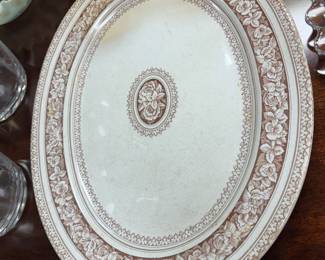 Large English Brown transferware Platter
