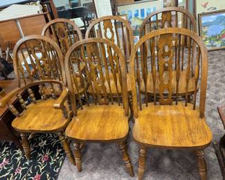 Set 6 Oak Windsor Chairs