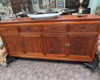 Large Carved Chinoiserie Sideboard