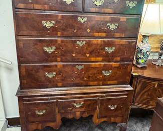 Early 19th c Burlwood Highboy