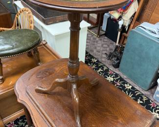 Leather Inlaid Stand