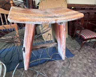 Small Wooden Asian Bench