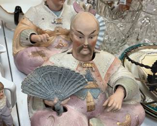 Early Bisque Nodders w/ Fans