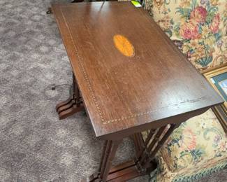 Set 3 Mahogany Nesting Tables w/ Inlay