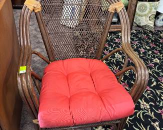 Vintage Rattan Chair w/ Cushion