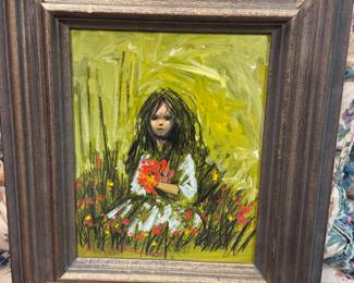 Small Oil Painting of Girl