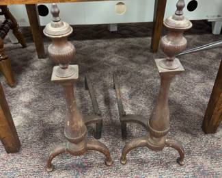Pair Antique Andirons