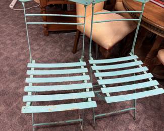 Pair Folding Metal Chairs