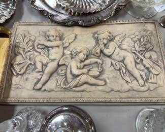 Plaster Frieze w/ Cherubs