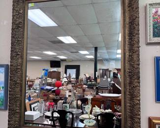 Large Beveled Mirror in Beautiful Frame