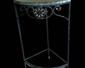 Marble top corner table