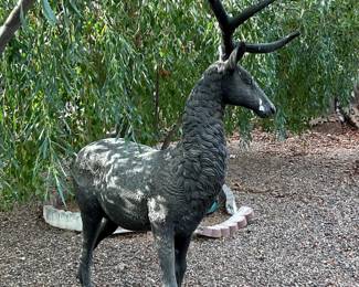 Solid Bronze. life size stag deer, one antler broken off but we have it for restoration.