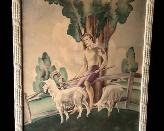 hand Colored litho, art deco