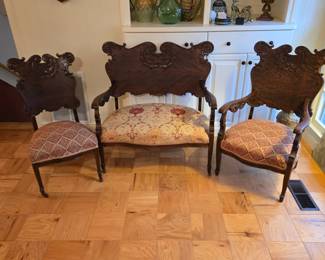 Matching Antique settee & chairs