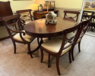 Antique dining table and chairs (sold as is)
