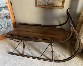 Antique sleigh coffee table