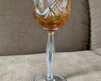 Amber cut to clear wine glasses....