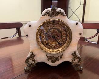 Alabaster table clock