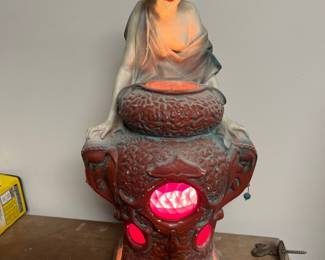 Antique chalkware sorcerers lamp - working!