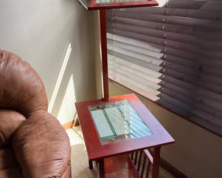 Mission style side table/lamp
