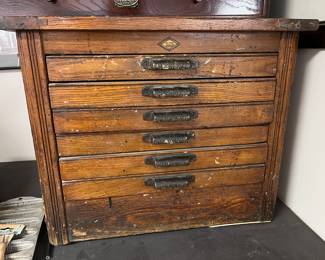 Antique Hamilton oak printers cabinet.....