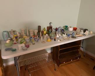 Assorted Vases, Decor items, Trinkets 
Shoe racks.