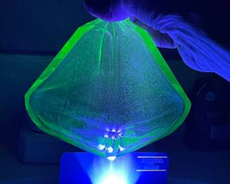 Decanter with 6 Shot Glasses Set Uranium Glass????