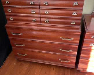 Vintage Kling Cherry 7 Drawer Highboy Dresser Chest