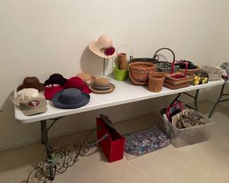 Assorted Hats, Baskets and Bags