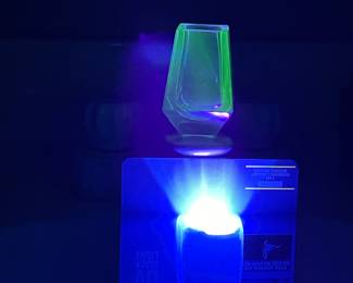 Decanter with 6 Shot Glasses Set Uranium Glass????