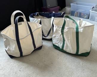 R57 - $20 Each. LLBean Large Totes. 1 zippered 2 open. 